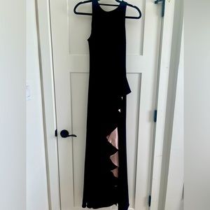 Elegant HOLIDAY Betsy & Adam ruched ruffled gown